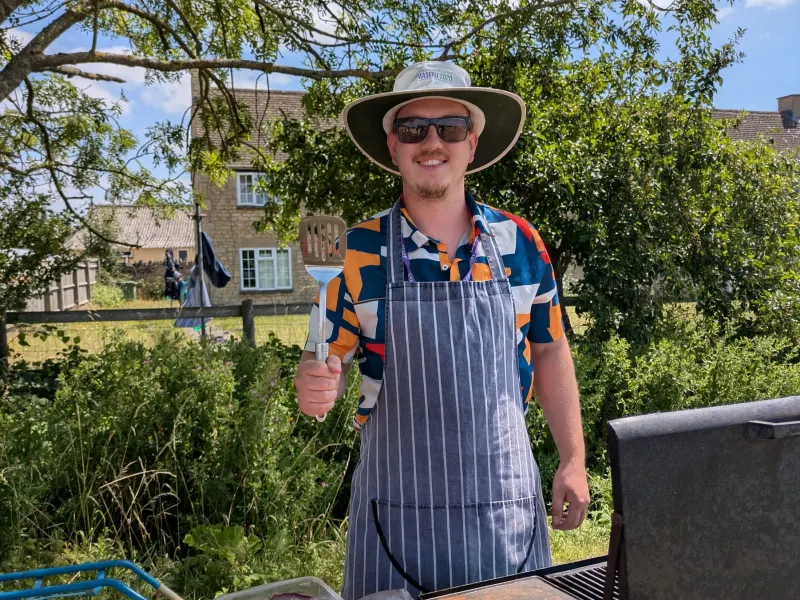 Summer barbecue, cooked on site