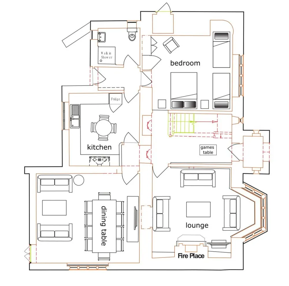 Ground floor plan of Lower Farm House