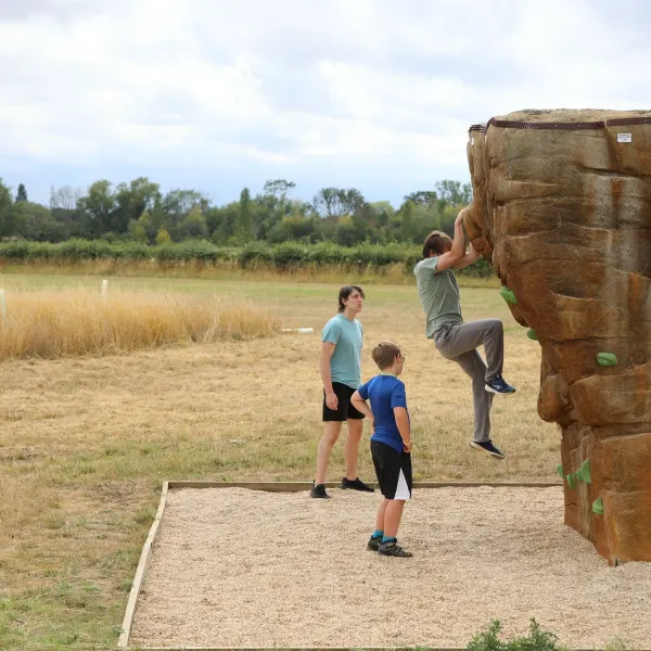 The outdoor bouldering rock