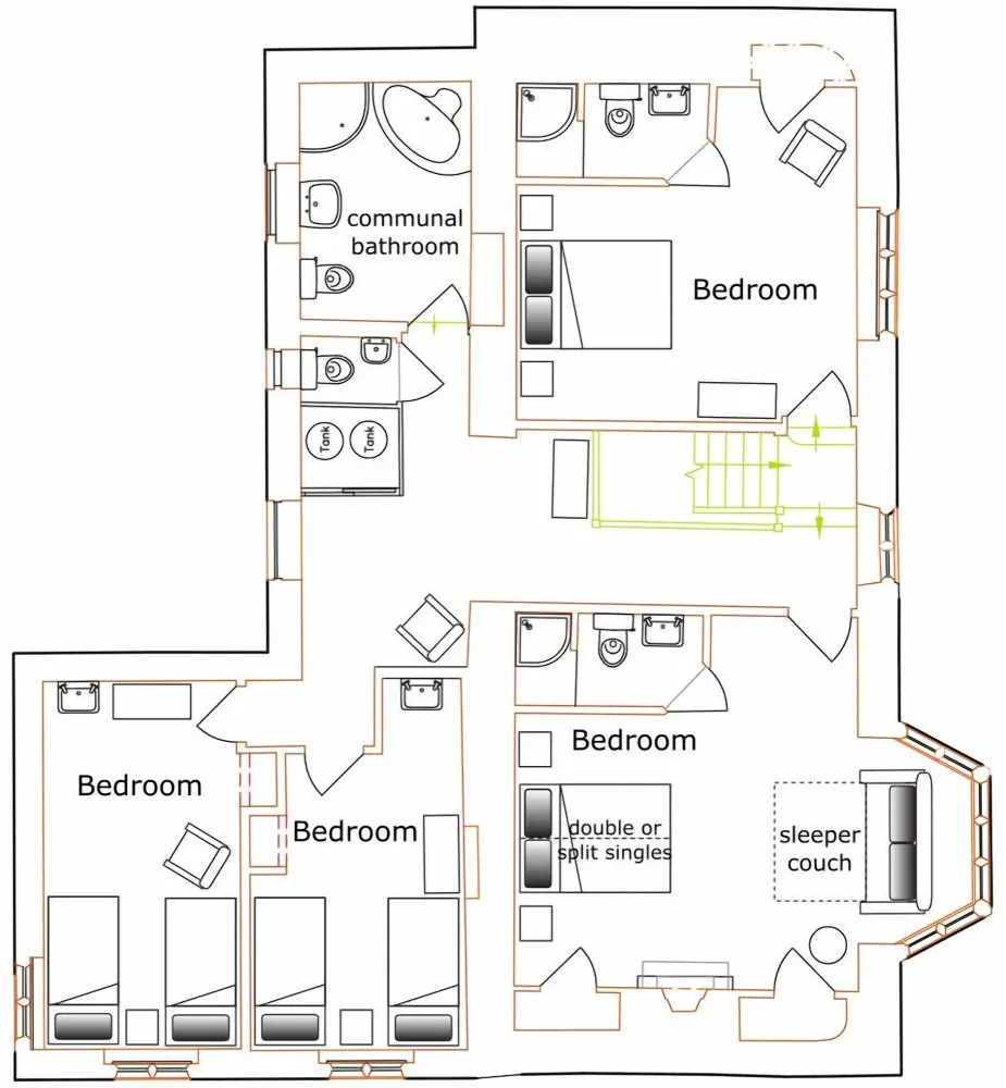 First floor plan of Lower Farm House