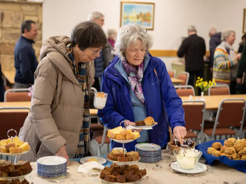 Tea, scones and homemade cakes in the dining room