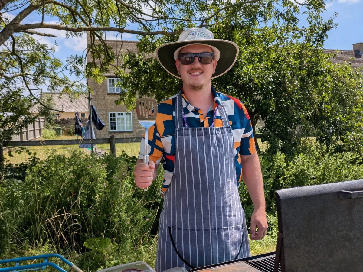 A member of our kitchen team at a summer barbecue