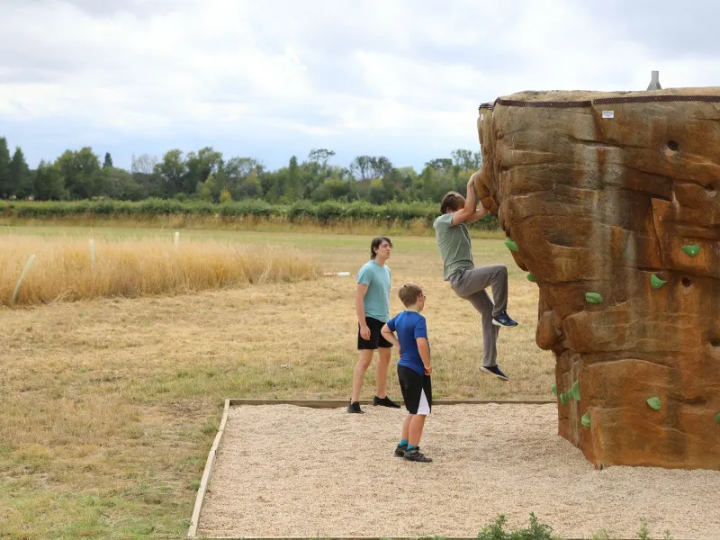 The outdoor bouldering rock