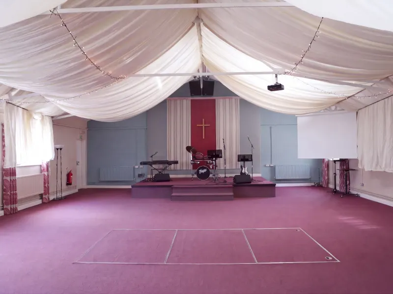 The main hall dressed for an event