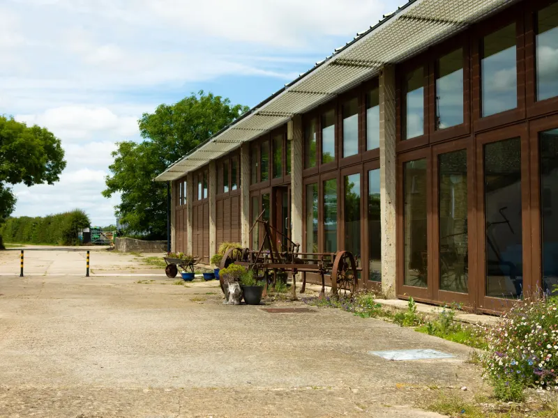 The hall building and courtyard
